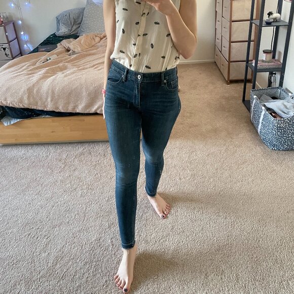 Lucky Brand High Rise Dark Wash Bridgette Skinny Jeans Size 27 - Picture 3 of 15